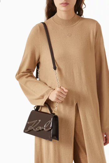 Small K/Signature 2.0 Crossbody Bag in Leather