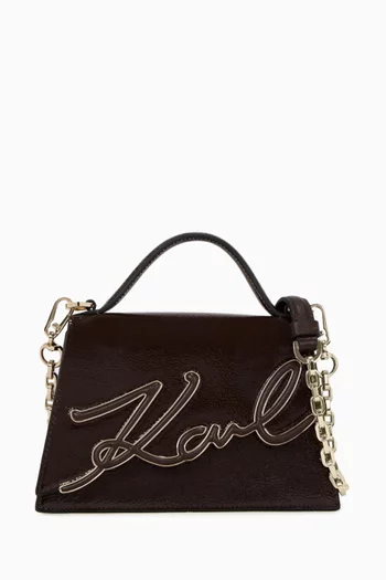 Small K/Signature 2.0 Crossbody Bag in Leather