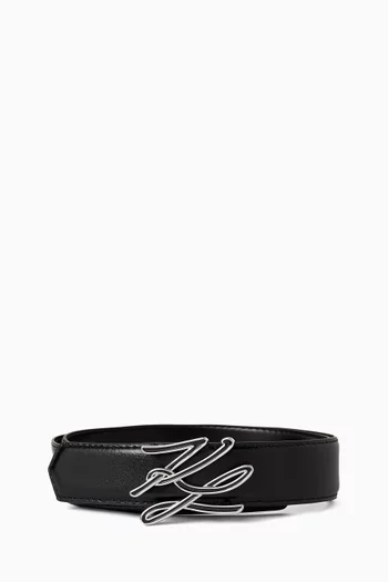 K/AUTOGRAPH Enamel Belt in Leather