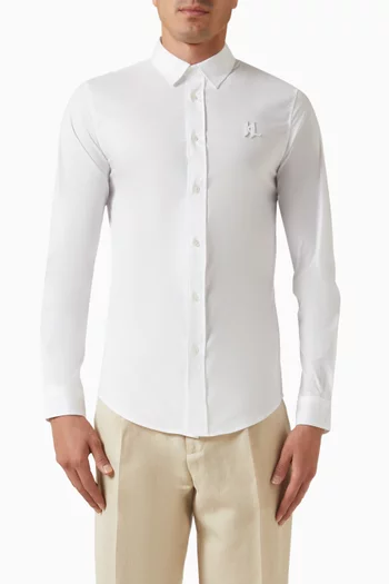 قميص سهل الكي بحرفي KL مزيج قطن