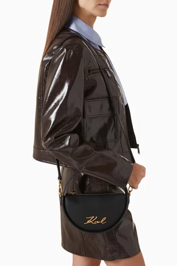 K/Signature Round Bag in Faux Leather