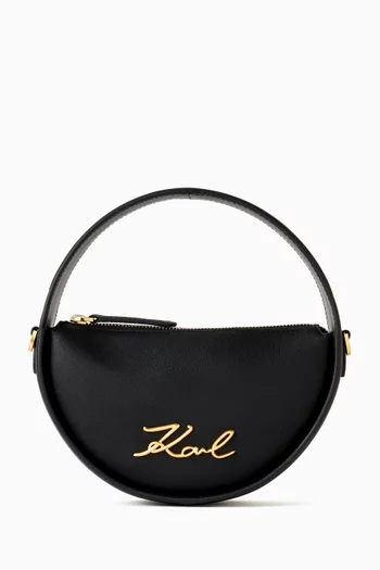 K/Signature Round Bag in Faux Leather
