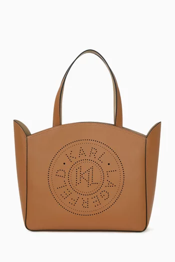 Medium K/Circle Tote Bag in Leather