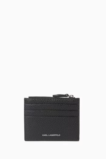 حافظة بطاقات ايكون جلد بارز الملمس