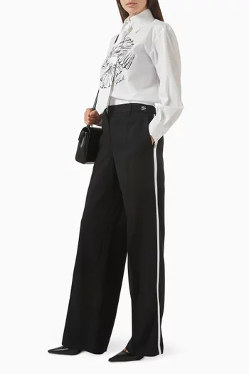 Contrast Trim Pants in Viscose