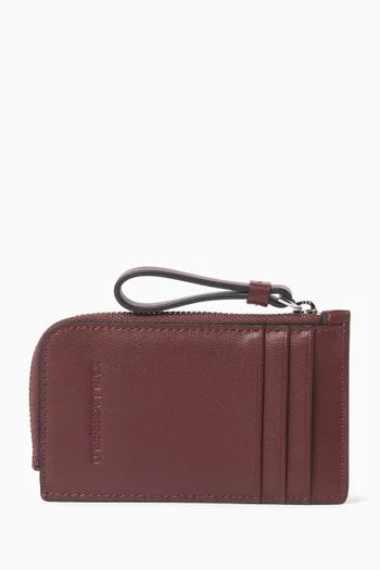 K/Circle Zip Cardholder in Leather