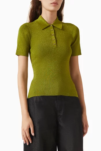 Polo Shirt in Lurex Knit