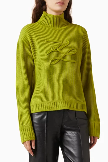 Turtleneck Autograph Sweater in Wool-blend