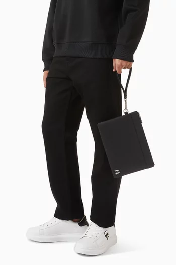 K/Monogram Pouch in Leather