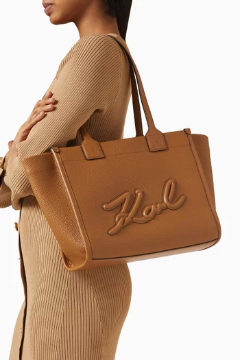 K/Square Medium Tote Bag in Grained Faux Leather