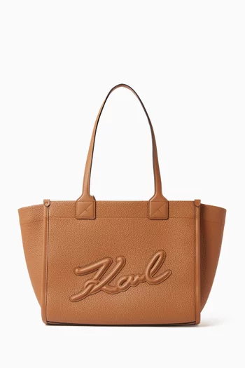 K/Square Medium Tote Bag in Grained Faux Leather
