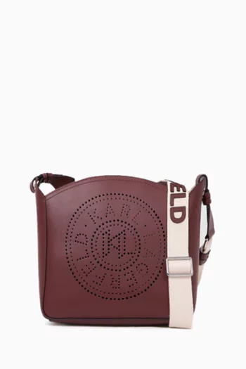 K/Circle Small Tote Bag in Leather