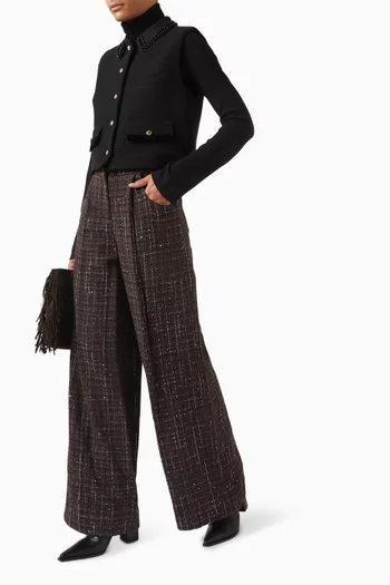 Padei Sequin-embellished Pants in Tweed