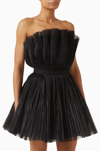 Rulle Bustier Dress in Tulle & Organza