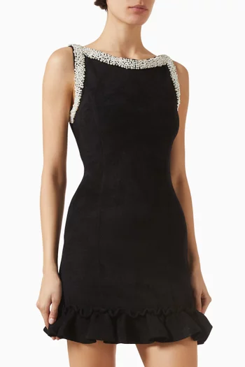 فستان ديفينا مزين بتطريزات