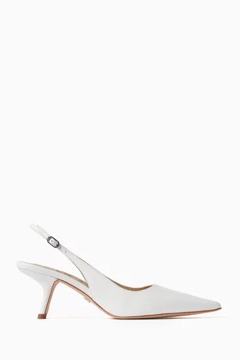 حذاء كلاسيك بيانكا بسير خلفي وكعب 60 مم جلد