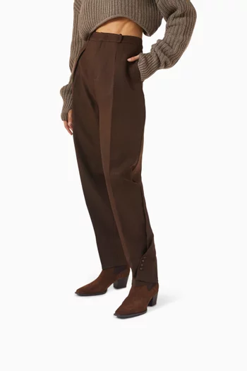 حذاء بوت أشتين بطول الكاحل وكعب 50 مم شمواه