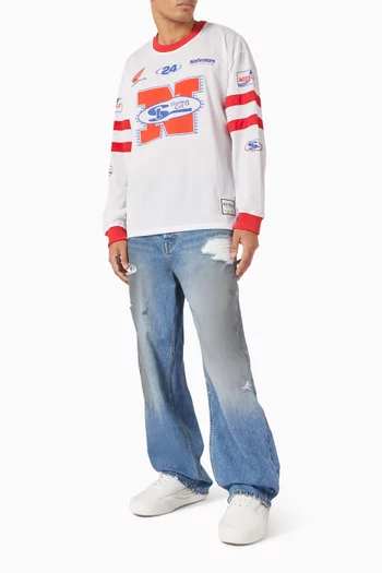 Dirty Wash Baggy Jeans in Denim