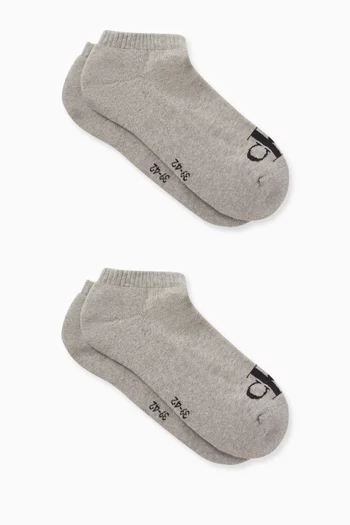 Logo Ankle Socks in Cotton-blend, Set of 2