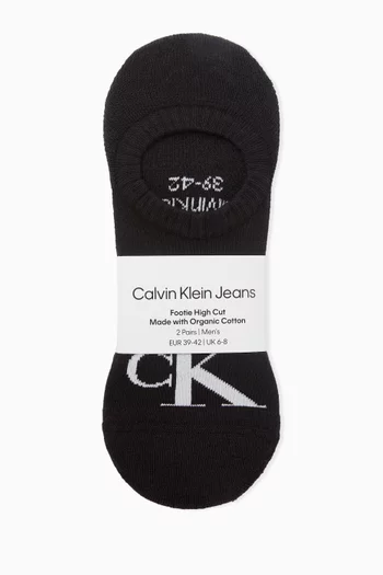 Footie Monogram Socks in Knit, Set of 2