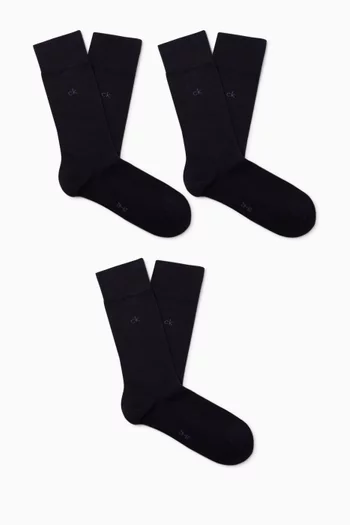 Logo Socks in Cotton-blend, Set of 3