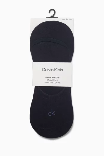 Logo No-show Socks in Cotton-blend, Set of 3