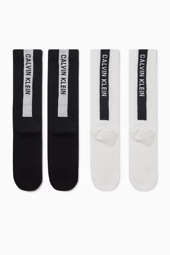 Logo Socks in Cotton-blend, Set of 2