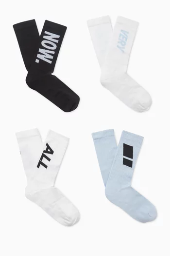 Logo Socks in Cotton-blend, Set of 4