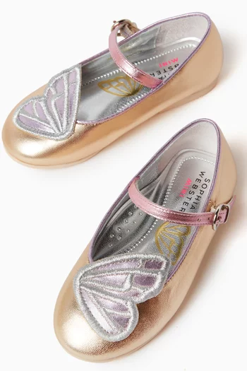 Butterfly Embroidery Ballerina Flats