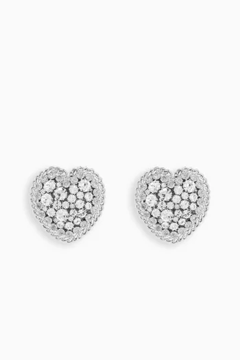 Crystal Heart Clip-on Earrings