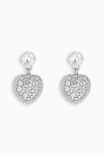 Crystal Heart Clip-on Earrings