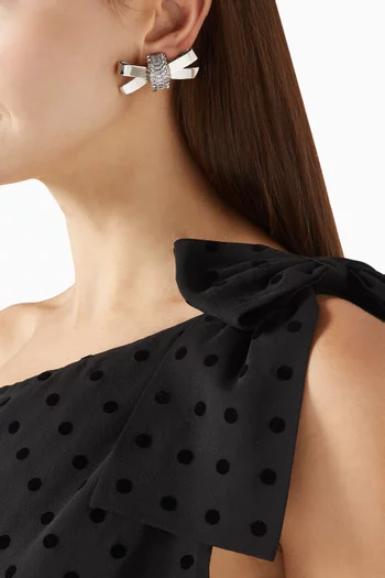Crystal Bow Clip-on Earrings