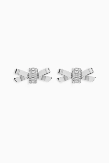 Crystal Bow Clip-on Earrings