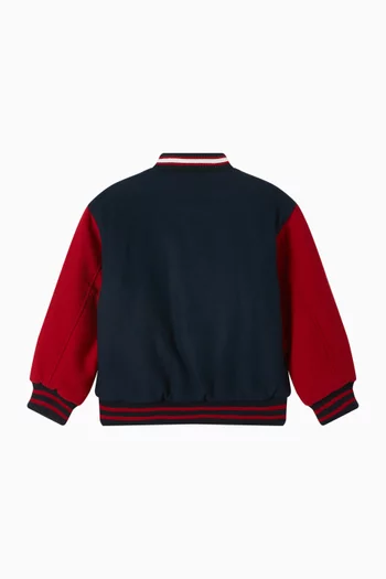 Reversible Relaxed Bomber Jacket in Wool-blend