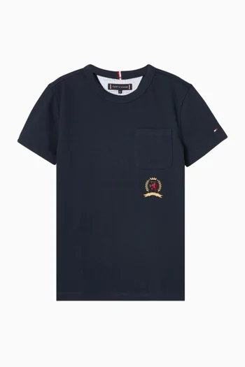 Embroidered Logo T-shirt in Cotton