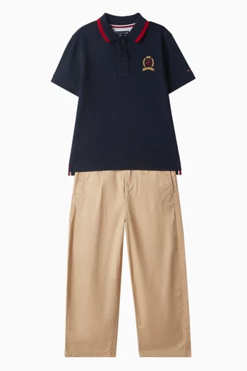 TH Crest Polo Shirt in Interlock Knit