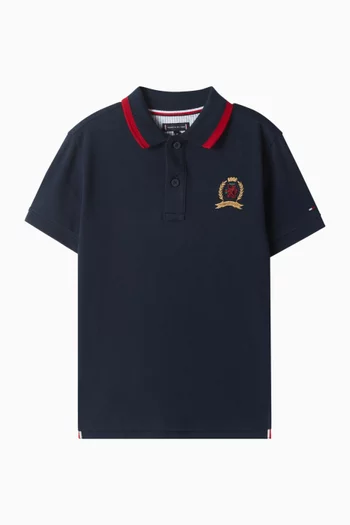 TH Crest Polo Shirt in Interlock Knit