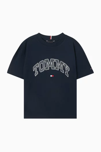 Varsity Logo T-shirt in Cotton