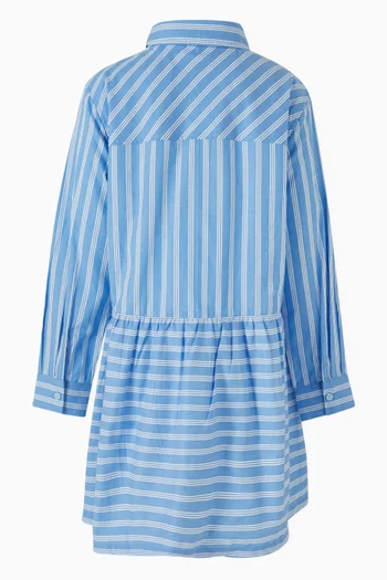 Stripe Shirt Dress in Cotton Poplin