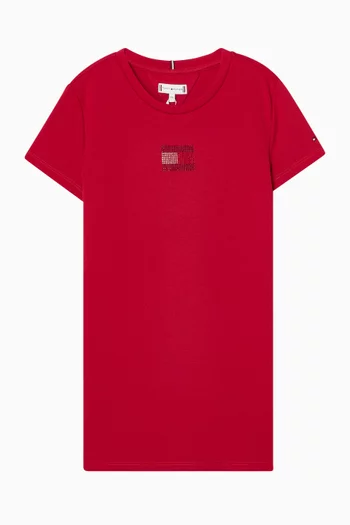 Embellished Logo Dress