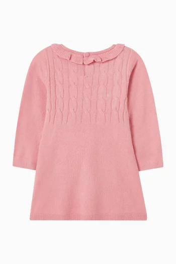 فستان بنمط سترة منسوج بغرزة الضفيرة