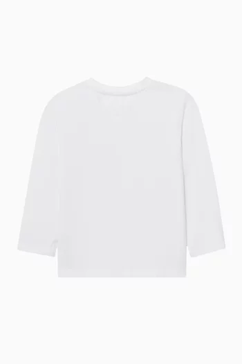 تي شيرت بطبعة أعلام صغيرة قطن