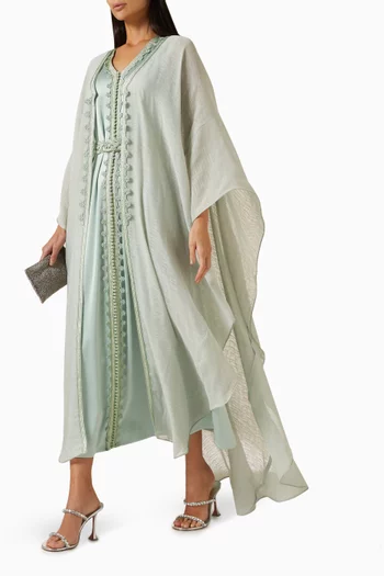 Cape Embroidered 2-piece Dress Set