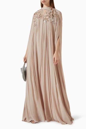 فستان بكاب وطيّات جورجيت