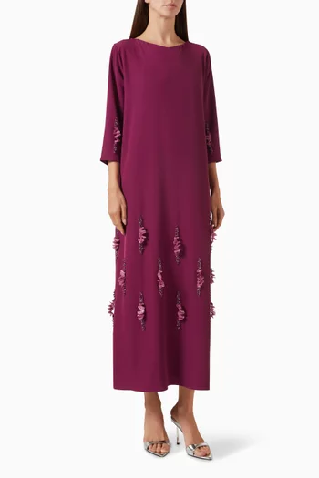 3D Floral-applique Kaftan