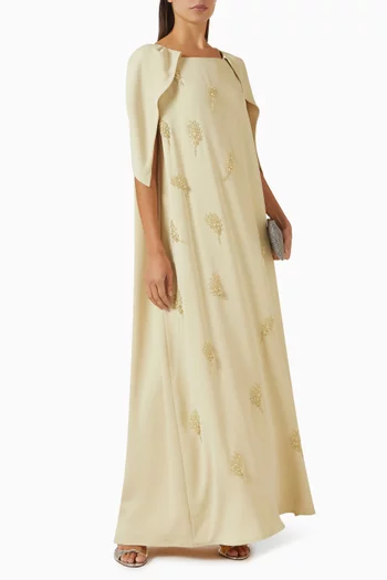Embellished Cape-sleeve Kaftan