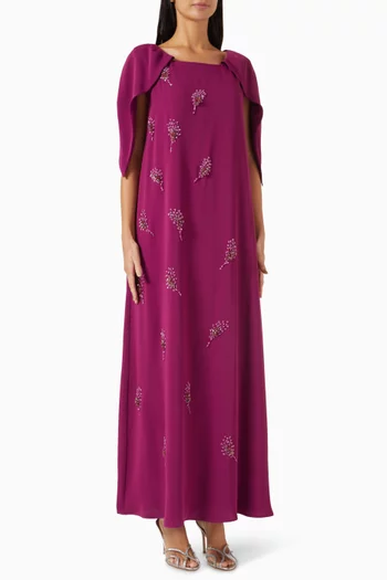Embellished Cape-sleeve Kaftan