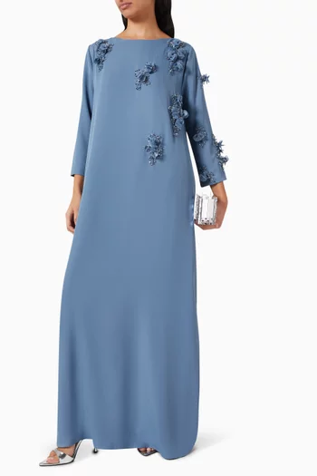 3D Floral-applique Kaftan