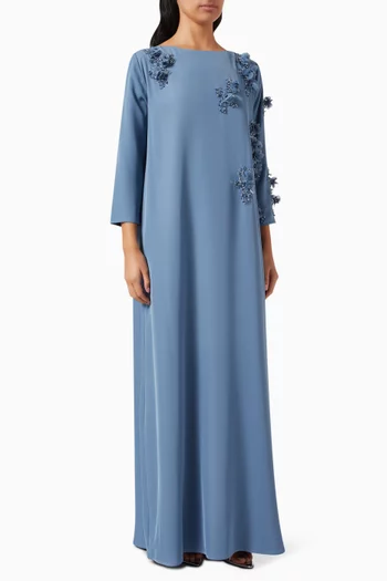 3D Floral-applique Kaftan