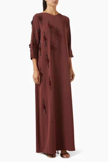 3D Floral-applique Kaftan